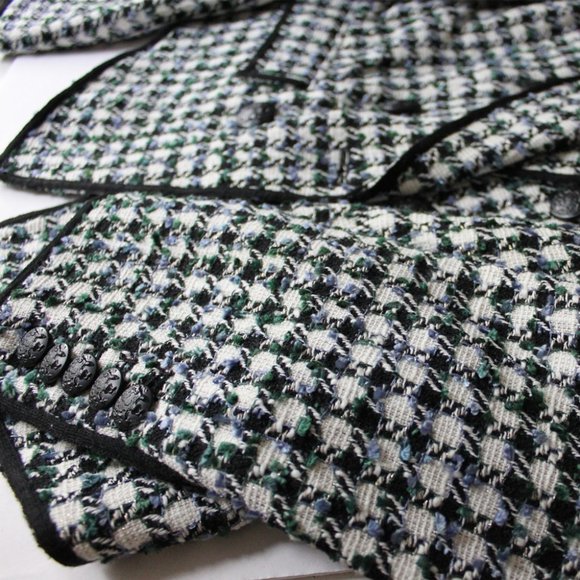 Veronica Beard Diego Metallic Check Cotton Blend Tweed Dickey Jacket - Picture 6 of 11